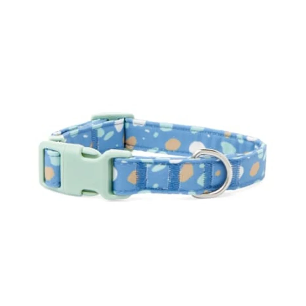 YOULY The Artist Blue & Multicolor Paint Splatter Dog Collar-L